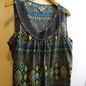 Izod Patterned Armhole Summer Top